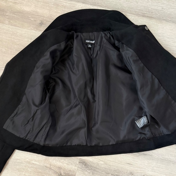 Steve Madden Women’s Black Faux Suede Moto Jacket Size Small NWOT - Picture 7 of 8